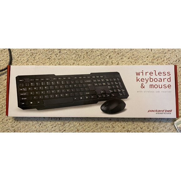 PACKARD BELL Essentials FULL-SIZE WIRELESS KEYBOARD & MOUSE COMBO PBKM1209BK - Picture 8 of 8